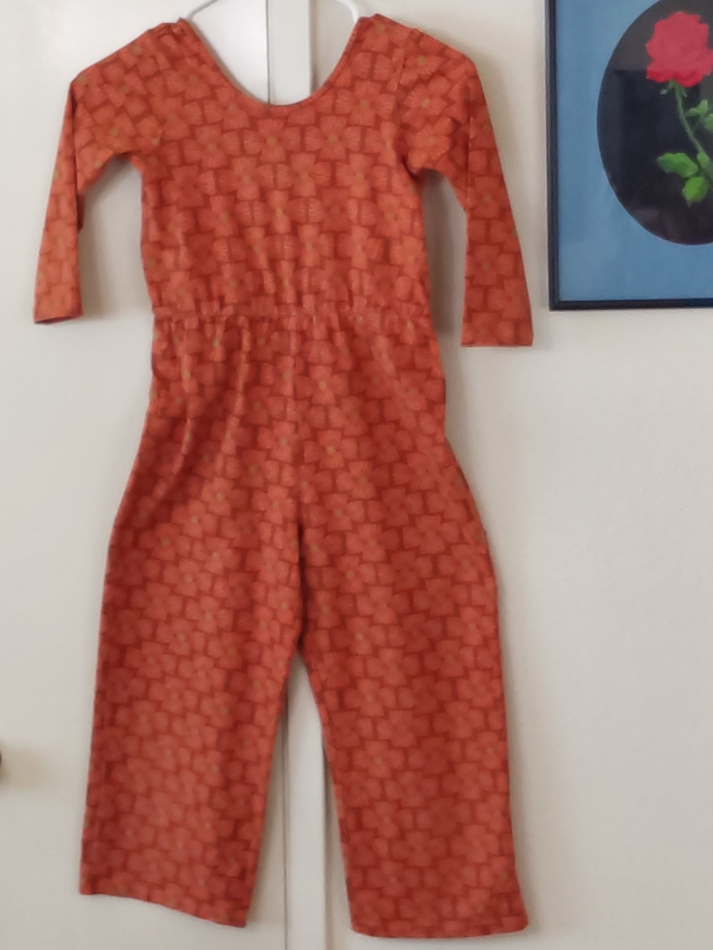 Orange Patterned Kids' Casual Jumpsuit